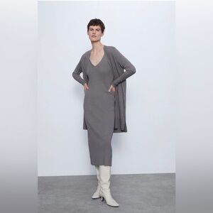 ZARA NWT - SOLD SEPARATELY. Grey Soft Knit Light Weight Long Cardigan - Size XL